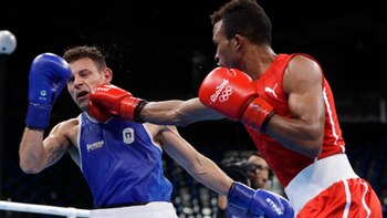 El boxeador cubano Lázaro Álvarez