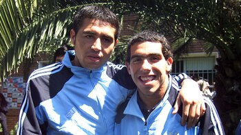 Riquelme y Tevez, juntos en