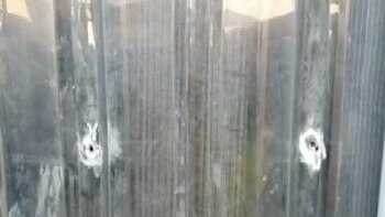 Huellas de balas en el lugar