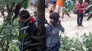 La víctima del linchamiento junto