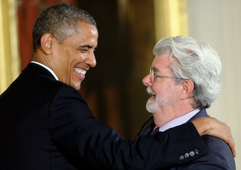 Barack Obama y George Lucas
