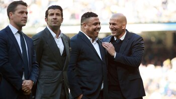 Owen, Figo, Ronaldo y Zidane se reencontraron en el Bernabéu (Getty)
