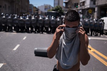 Un pequeño grupo de manteros,