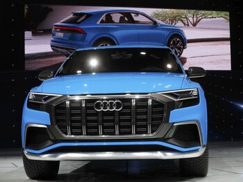Uno de los autos más fotografiados de la cita estadounidense. El Audi Q8 Concept, una auténtica primicia de la industria que potencia el protagonismo de los SUV de estética deportiva