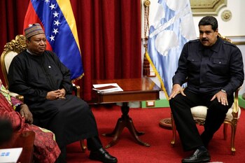 Nicolas Maduro durante el encuentro