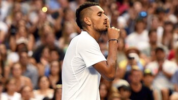 El australiano Nick Kyrgios reacciona