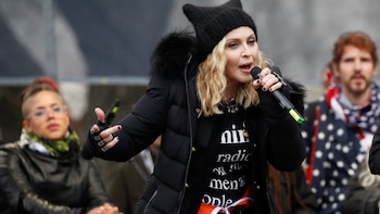 Madonna sorprendió con un mini show en medio de los discursos (Reuters)
