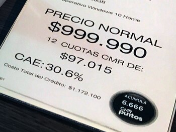 Así se exhibe el precio