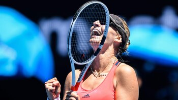 La croata Mirjana Lucic-Baroni celebra