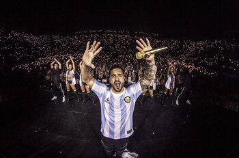 Maluma, durante un show en