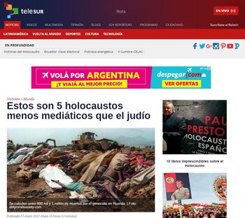 La nota de TeleSUR en