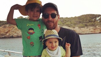 Messi con Thiago y Mateo