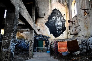 Esta precaria vivienda quedó al