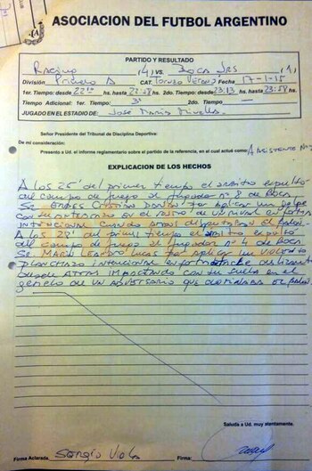 Informe del juez de línea