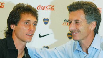Barros Schelotto y Macri, en