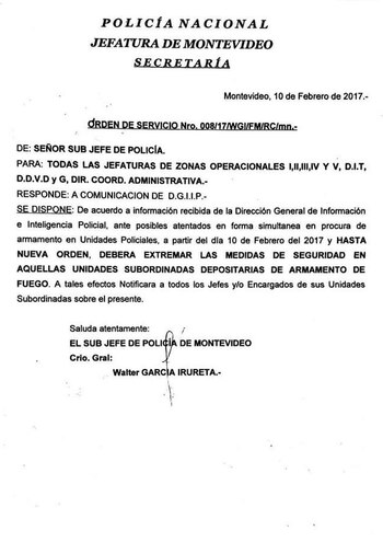 La circular de la Policía