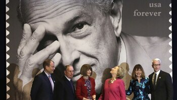 Durante la ceremonia en homenaje