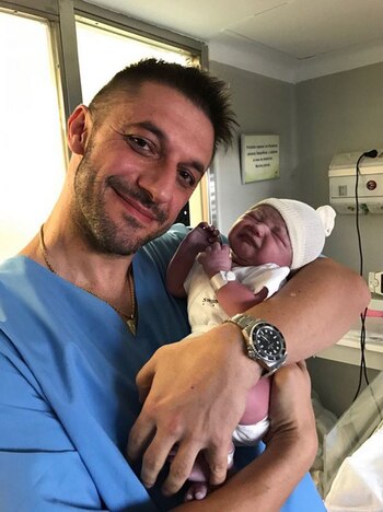 Matías Morla con su pequeña