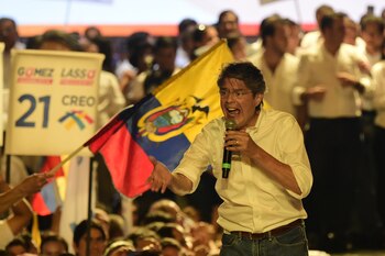 Guillermo Lasso, en su acto