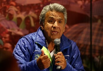Lenin Moreno durante la conferencia