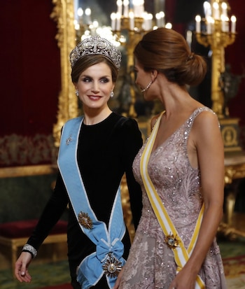 La reina Letizia lució un