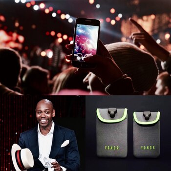 El comediante norteamericano Dave Chapelle ha sido uno de los primeros en incorporar el Yondr en sus presentaciones de stand up, algo fundamental para proteger sus contenidos originales de ser expuestos en redes sociales