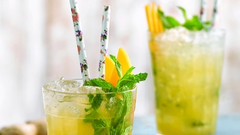 El helado dentro del vaso