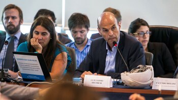 El ministro Dietrich durante su