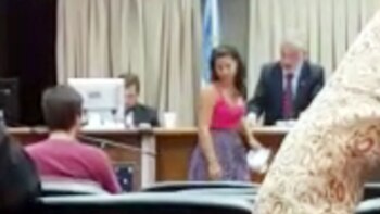 Yésica durante el juicio por