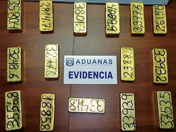 Los lingotes incautados al joven