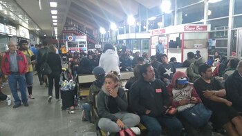 La terminal de ómnibus, ayer