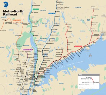 El mapa del Metro-North (MTA)