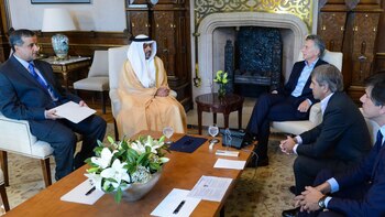 Mauricio Macri con el Sheikh