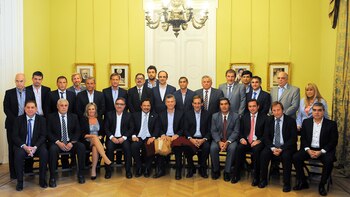 Mauricio Macri con intendentes (Foto