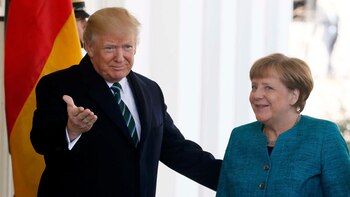 Angela Merkel con Donald Trump
