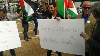 Protesta de palestinos contra los