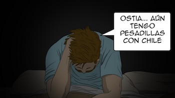 En la historieta, Lionel Messi tiene recurrentes pesadillas con Chile (Haddad Ilustración)