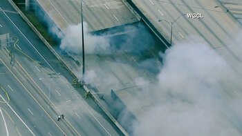 El momento del derrumbe de