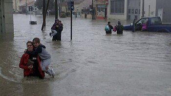 Calles anegadas en Comodoro Rivadavia