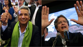 El candidato oficialista Lenín Moreno y el opositor Guillermo Lasso