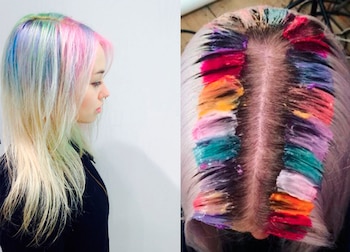Las raíces multicolor invaden el cabello
