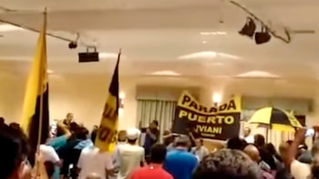 Captura de video: Viviani en el sindicato de peones de Taxis