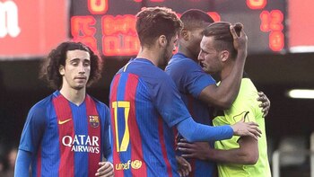 Al término del partido, los