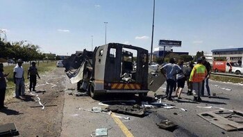 Así quedó el camión blindado