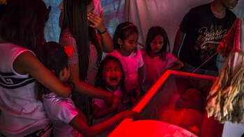 Una niña llora desesperada la