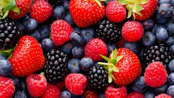 Los frutos rojos contienen grandes