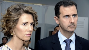 (Asma Assad junto al dictador, Bashar al Assad AP)