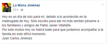 La publicación del cantante