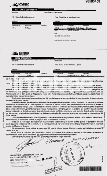 Captura de la carta documento