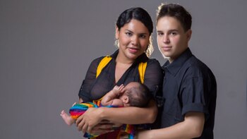 En familia. Diane junto a